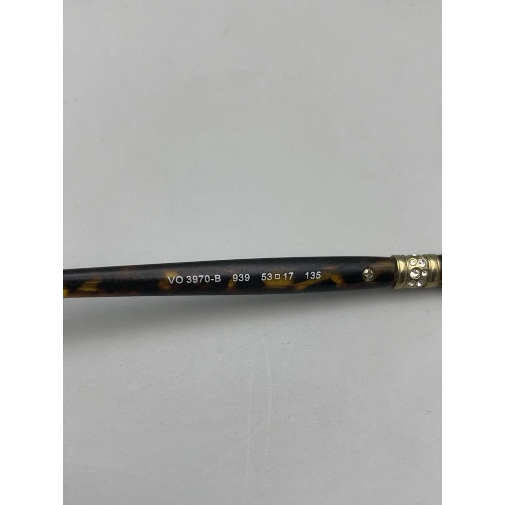 Vogue Eyeglasses VO3970-B 53-17-135 Brown Crystal Accent Rectangle Frame